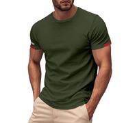 Uomo Casual Moda Tinta unita Asciugatura Rapida Sport Night Run Girocollo Casual Manica Corta T Shirt Manica Corta T Shirt, Verde menta, 4XL