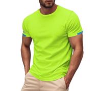 Uomo Casual Moda Tinta unita Asciugatura Rapida Sport Night Run Girocollo Casual Manica Corta T Shirt Manica Corta T Shirt, Verde, 4XL