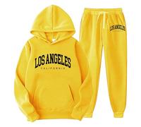 Uomo Casual Sweatsuit Set Invernale Tuta Ginnastica Palestra Abbigliamento Sportiva da 2 Pezzi Y2K Slim Fit Tinta Unita felpa con cappuccio e pantaloni jogging Ragazzi Uomi