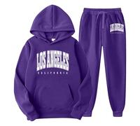 Uomo Casual Sweatsuit Set Palestra Tuta Sportiva da Traspirante a Maniche Lunghe Training Homewear per Felpa con Cappuccio Pantaloni Completo Y2K Hip Hop Streetwear