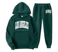 Uomo Casual Sweatsuit Set Palestra Tuta Sportiva da Traspirante a Maniche Lunghe Training Homewear per Felpa con Cappuccio Pantaloni Completo Y2K Hip Hop Streetwear