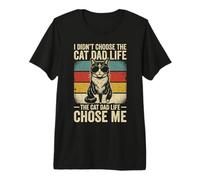 Uomo Cat Dad, Non Ho Scelto The Cat Dad Life Maglietta Premium