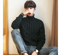 Uomo Cavo Maglione Maglia collo Alto Maglione Pullover Maglieria Inverno Vintage