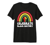 Uomo Celebra l'arcobaleno della Storia Nera - Empowerment dei Diritti civili Maglietta Premium