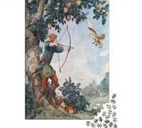 Uomo che tira con l'arco, illustrazione in stile tedesco antico 38x26cm/1000pcs - Puzzle Per Adulti GioGattotolo Fai-da-te