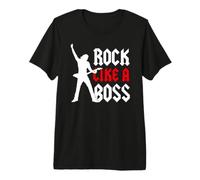 Uomo Chitarrista Solista Ritmico Rock Band Rock Like A Boss Maglietta Premium