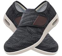 Uomo Chiusura per L'artrite del Piede Extra Largo Artrite Edema Chiusura Regolabile Memory Foam Sportive da Jogging Fitness Ortopediche(Color:Black Gray,Size:43.5 EU)
