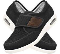Uomo Chiusura per L'artrite del Piede Extra Largo Artrite Edema Chiusura Regolabile Memory Foam Sportive da Jogging Fitness Ortopediche(Color:Black,Size:38 EU)