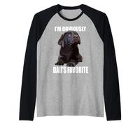 Uomo Chocolate Lab Dad The Lab Padre Brown Labrador Retriever Maglia con Maniche Raglan