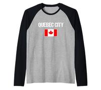 Uomo Città di Québec Bandiera Canadese Québec Canada Maglia con Maniche Raglan