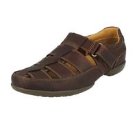 Uomo Clarks Gancio & Ciclo Pelle Sandali recline open H Fit