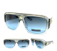 Uomo Classico Elegante Rétro Hip Hop Rapper Festa Club Sole Occhiali Large Gray