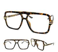 Uomo Classico Retrò Hip Hop Rapper Stile Lenti Trasparenti Occhio Occhiali