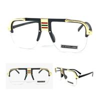 Uomo Classico Vintage Retrò Hip Hop Rapper Stile Sole Occhiali Nero Opaco Telaio