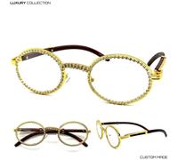 Uomo Classy Elegante Rétro Hip Hop Rapper Lenti Trasparenti Eye Occhiali Ovale