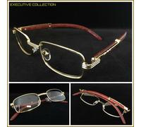 Uomo Classy Elegante Rétro Hip Hop Rapper Lenti Trasparenti Occhiali Oro Telaio