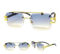 Uomo Classy Elegante Sofisticato Rétro Hip Hop Rapper Sole Oro Telaio C3