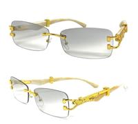 Uomo Classy Sofisticato Moderno Lenti Trasparenti Lieve Tinta Sun con Stanghette