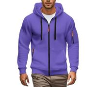Uomo con Cappuccio Zip Felpa Leggera da Esterno con Tasche Cardigan Casual Maniche Lunghe Sportiva Cappuccio Classiche a Tinta Unita Comoda Jogging Abbigliamento Traspiranti Autunnale E Invernale