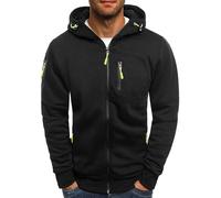 Uomo con Cappuccio Zip Giacca Leggera da Esterno con Tasche Cardigan Classiche a Tinta Unita Maniche Lunghe Sportiva Felpa Casual Comoda Traspiranti Abbigliamento Jogging Autunnale E Invernale