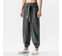 Uomo con Lacci Pantaloni Harem Cinese Tai Chi Formazione Wushu Kung Fu