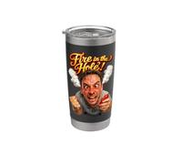 Uomo con peperoncino fuoco nel buco! Bicchiere termico in acciaio inox doppia parete