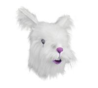 Uomo Coniglio Bianco Completo Testa Maschera Easter Bunny Accessorio Costume