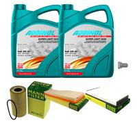 UOMO Controllo Set 10L ADDINOL 0540 SUPER LIGHT 5W-40 Per Porsche 911