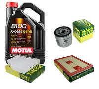 UOMO Controllo Set 5L MOTUL 8100 X-CESS 5W-40 Per Audi Q3 1.4 TSI A3