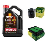UOMO Controllo Set 5L MOTUL 8100 X-CESS 5W-40 Per Honda Jazz II 1.3 iDSi