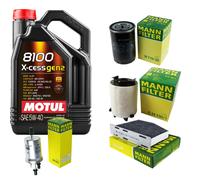 UOMO Controllo Set 5L MOTUL 8100 X-CESS 5W-40 Per VW Golf VI 1.6 Audi A3