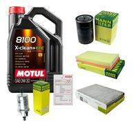 UOMO Controllo Set 5L MOTUL 8100 X-CLEAN + EFE 0W-30 Per VW New Beetle 2.0