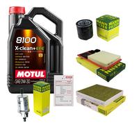UOMO Controllo Set 5L MOTUL 8100 X-CLEAN + EFE 0W-30 Per VW Polo 1.4 Seat