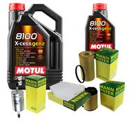 UOMO Controllo Set 6L MOTUL 8100 X-CESS 5W-40 Per Audi A3 Sportback 2.0 FSI