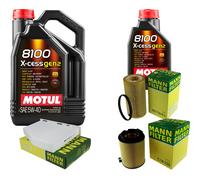 UOMO Controllo Set 6L MOTUL 8100 X-CESS 5W-40 Per VW EOS 2.0 FSI Golf V Audi