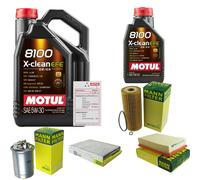 UOMO Controllo Set 6L MOTUL 8100 X-CLEAN EFE 5W-30 Per VW Caddy II Furgone