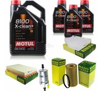 UOMO Controllo Set 8L Motul X-CLEAN 5W-30 Per Audi TT 2.0 TTS QUATTRO 2.5