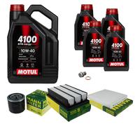 UOMO Controllo Set 9 L MOTUL 4100 SYN-ERGY SPEC 10W40 Per Hyundai Santa Fé I