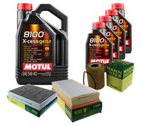 UOMO Controllo Set 9L MOTUL 8100 X-CESS 5W-40 Per Porsche Cayenne 4.8 S