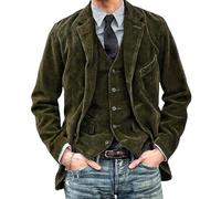Uomo Corduroy Blazer Vestito Giacca Singolo Breasted Blazer Casual per Gli Uomini Vestito per Gli Uomini Corduroy Giacca, Verde Militare 2, M