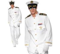 Uomo Costume da Capitano Marinaio Navy Ufficiale E Gentiluomo Costume Adulti M L