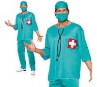 Uomo Costume da Dottore Scrubs Surgeon Uniforme Ospedale Costume Adulti M L