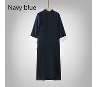 Uomo Cotone Lino Cinese Tradizionale Vestaglia Crosstalk Giacca Ttang Suit Solid