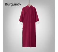 Uomo Cotone Lino Cinese Tradizionale Vestaglia Crosstalk Giacca Ttang Suit Solid