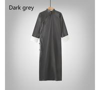 Uomo Cotone Lino Cinese Tradizionale Vestaglia Crosstalk Giacca Ttang Suit Solid