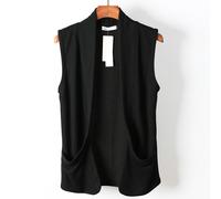 Uomo Cotone Lungo Cardigan Gilet senza Maniche Giacca Casual