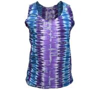 Uomo Cotone senza Maniche Sando Canottiera Estate Canotta Top Cravatta Tintura