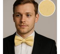 Uomo Cravatta a Farfalla Giallo Pre-annodata Collare Cinturino Clip Smoking Silk
