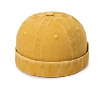 Uomo Denim Scambiato Scaricatore Cappello Rolled Polsino Berretto Hip Hop