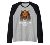 Uomo Design divertente per amanti dei gatti e papà con scritta "The True Predator Dad" Maglia con Maniche Raglan